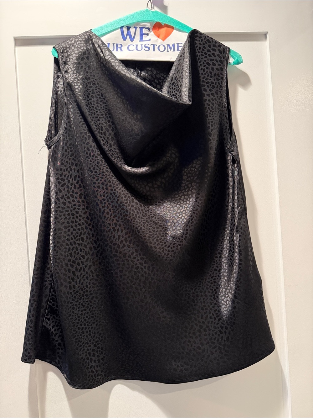 Stylish Black Drape Neck Sleeveless Camisole